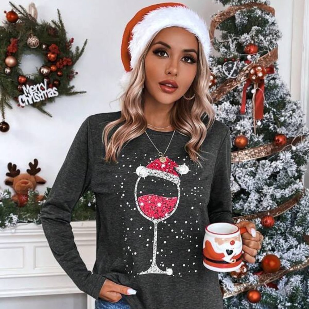 Dark Gray Christmas Tee Shirt